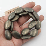 18x25mm Oval Yellow Pyrite Loose Beads 15'' Strands DIY