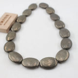 18x25mm Oval Yellow Pyrite Loose Beads 15'' Strands DIY