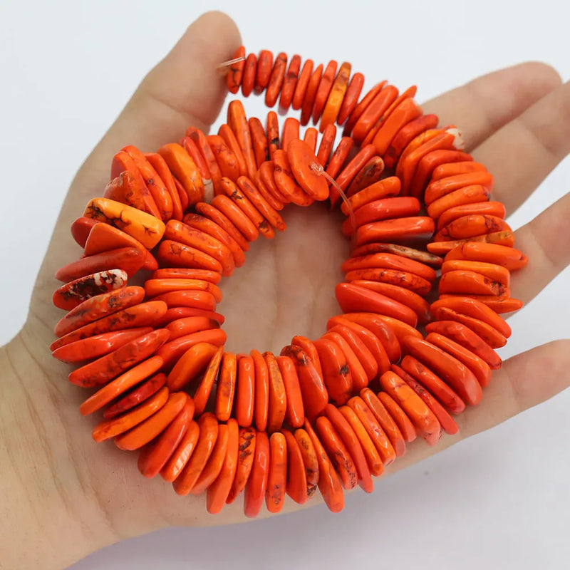 Orange Turquoise Gems Loose Beads 15'' Strands Jewelry DIY