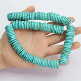 Natural Turquoise 4x15mm Round Coin Loose Beads 15'' Strands