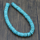 Natural Turquoise 4x15mm Round Coin Loose Beads 15'' Strands