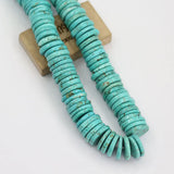 Natural Turquoise 4x15mm Round Coin Loose Beads 15'' Strands