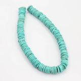 Natural Turquoise 4x15mm Round Coin Loose Beads 15'' Strands