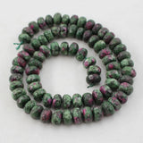5x8mm Faceted Ruby Zoisite Gemstone Beads 15" Strand DIY Jewelry Making