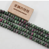 5x8mm Faceted Ruby Zoisite Gemstone Beads 15" Strand DIY Jewelry Making
