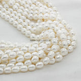 APDGG Natural AA 9-12mm rice freshwater pearl strands loose beads