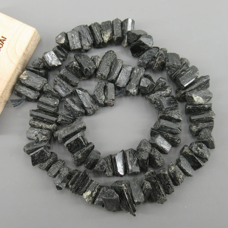 APDGG Natural Tourmaline 5x10mm Rough Nuggets Beads 15'' Strand