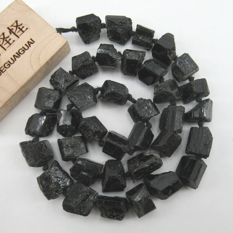 APDGG Natural Tourmaline 9x10mm Rough Raw Nuggets Beads 16.5''