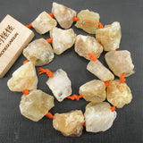Natural Citrine Rough Quartz Raw Beads 16.5'' Strand DIY Jewelry
