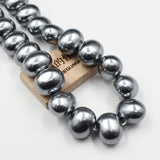 APDGG Egg Shell Beads Gray Loose Beads 16'' For Jewelry Making