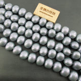APDGG Natural Egg Oval Grey Shell Beads 16''