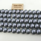 APDGG Natural Egg Oval Grey Shell Beads 16''