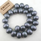 APDGG Natural Egg Oval Grey Shell Beads 16''