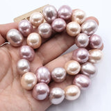 APDGG Egg Oval Purple Pink Mix Shell Beads 16'' Loose Beads Jewelry DIY