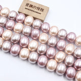 APDGG Egg Oval Purple Pink Mix Shell Beads 16'' Loose Beads Jewelry DIY