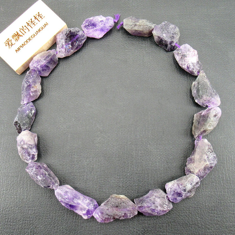 APDGG Amethyst Quartz Rough Nuggets Beads 15.5'' Strand