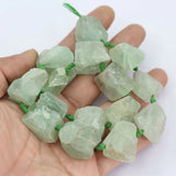 Fancy Green Fluorite Rough Raw Nugget Beads 17'' strand Jewelry Making DIY