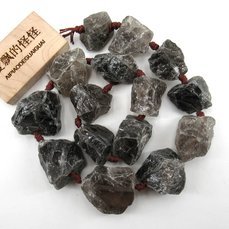 APDGG Smoky Quartz Rough Beads 16.5'' Strand DIY Jewelry Making