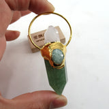 Natural Green Muscovite Point Citrine Raw Rough Druzy Strawberry Quartz Charms