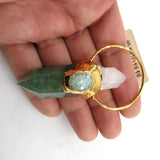 Natural Green Muscovite Point Citrine Raw Rough Druzy Strawberry Quartz Charms
