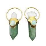 Natural Green Muscovite Point Citrine Raw Rough Druzy Strawberry Quartz Charms