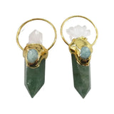 Natural Green Muscovite Point Citrine Raw Rough Druzy Strawberry Quartz Charms