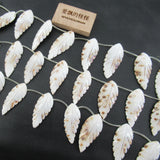 APDGG Natural Leaf Shell Feather Beads 14.5'' DIY
