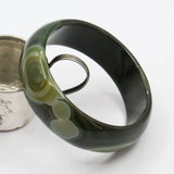 APDGG Natural Mix Green Agate Wide Bangle Bracelet