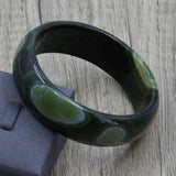 APDGG Natural Mix Green Agate Wide Bangle Bracelet
