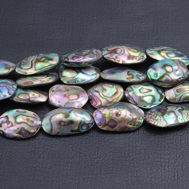 Natural Paua Abalone Shell Nugget Beads 15'' For Jewelry Making