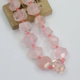 Pink Rose Quartz Freedom Nugget Faceted Crystal Stone Beads