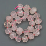 Pink Rose Quartz Freedom Nugget Faceted Crystal Stone Beads