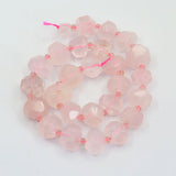 Pink Rose Quartz Freedom Nugget Faceted Crystal Stone Beads