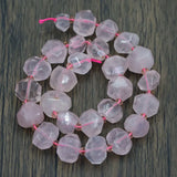 Pink Rose Quartz Freedom Nugget Faceted Crystal Stone Beads