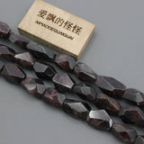 Natural Red Garnet Faceted Nugget Beads 16'' for Jewelry Making