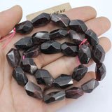 Natural Red Garnet Faceted Nugget Beads 16'' for Jewelry Making