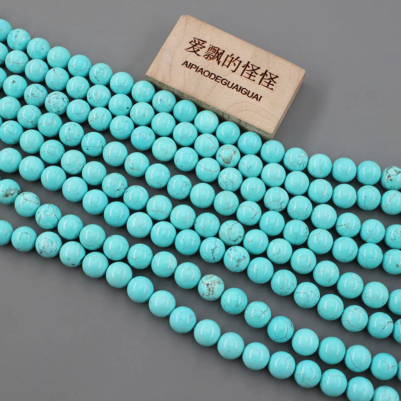 APDGG 8MM Natural Turquoise Loose Beads 15.5" Strands
