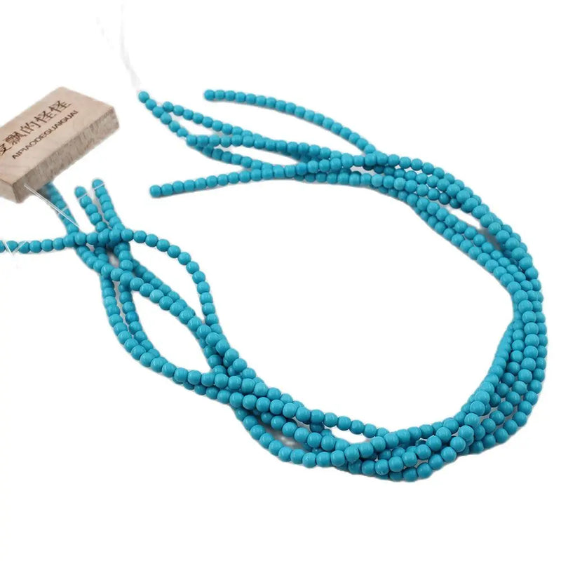 APDGG 5 Strands 4MM Turquoise Beads for Jewelry Making DIY