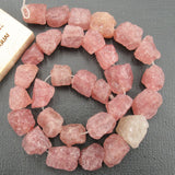 APDGG Strawberry Quartz Rough Raw Matte Beads