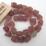 APDGG Strawberry Quartz Rough Raw Matte Beads