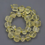 APDGG Lemon Quartz Freedom Nuggets Faceted Stone Beads 15''