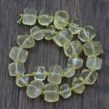 APDGG Lemon Quartz Freedom Nuggets Faceted Stone Beads 15''
