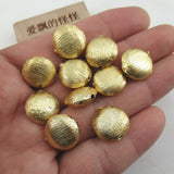 APDGG 10 PCS 15mm Copper Coin Brushed Bead Plated DIY Findings