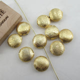 APDGG 10 PCS 15mm Copper Coin Brushed Bead Plated DIY Findings