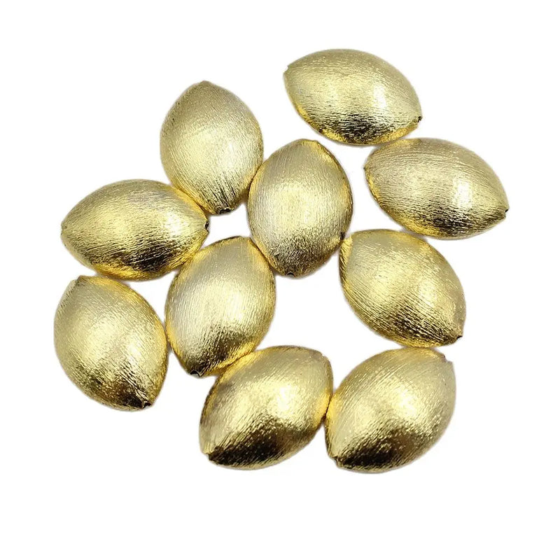 10 Pcs 27mm Copper Oval Coin Shape Brushed Bead Plated DIY Findings