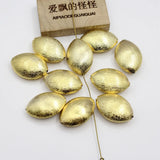 10 Pcs 27mm Copper Oval Coin Shape Brushed Bead Plated DIY Findings