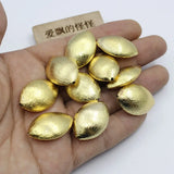 10 Pcs 27mm Copper Oval Coin Shape Brushed Bead Plated DIY Findings