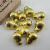 5 PCS 13x19mm Copper Gourd Shape Brushed Beads Plated DIY Findings