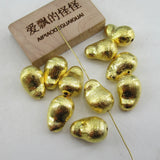 5 PCS 13x19mm Copper Gourd Shape Brushed Beads Plated DIY Findings