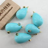 5 PCS 25x16mm Teardrop Shell Pearl Cz Charm Pendant DIY